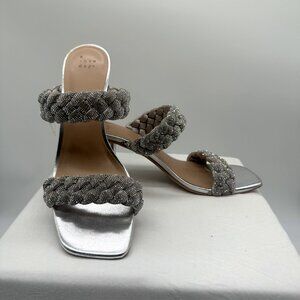 A New Day Silver Rhinestone Heels Women's 11